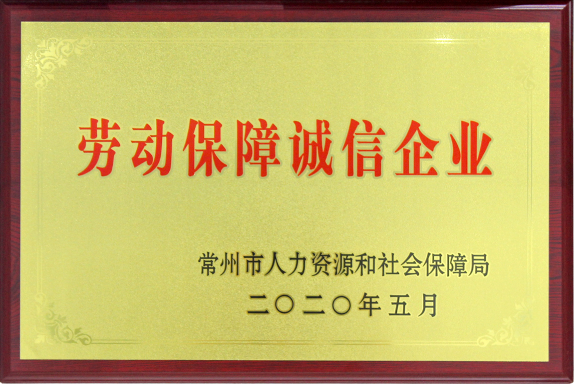 榮獲“勞動(dòng)保障誠(chéng)信企業(yè)”